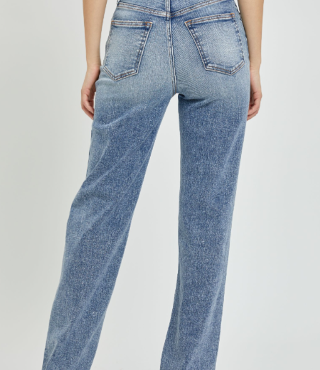 Cello Hi Rise Crisscross Straight Denim