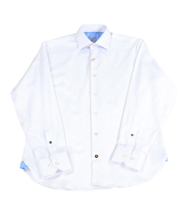 Luchiano Visconti White Tonal Dress Shirt