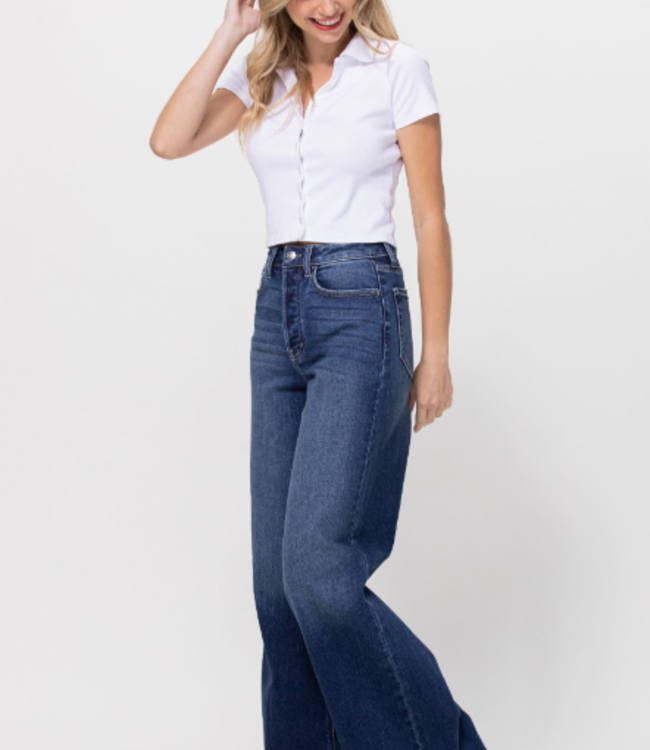 Cello Dark Wash Wide Leg Jeans