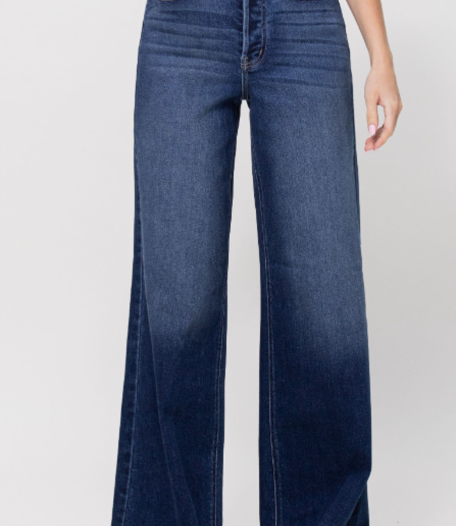 Cello Dark Wash Wide Leg Jeans