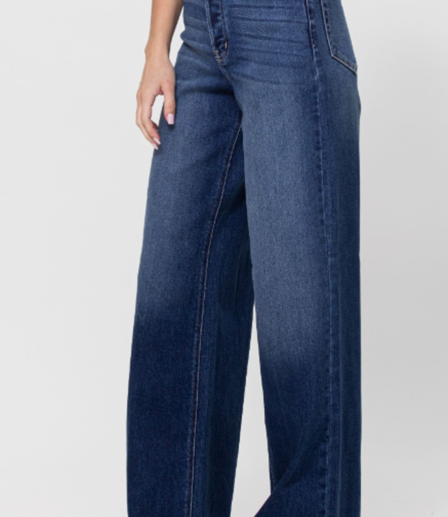 Cello Dark Wash Wide Leg Jeans
