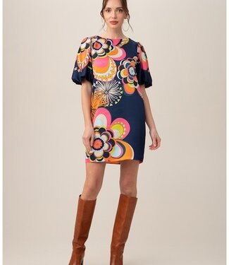 Trina Turk Short Sleeve Luv Dress Floral Ink/Multi