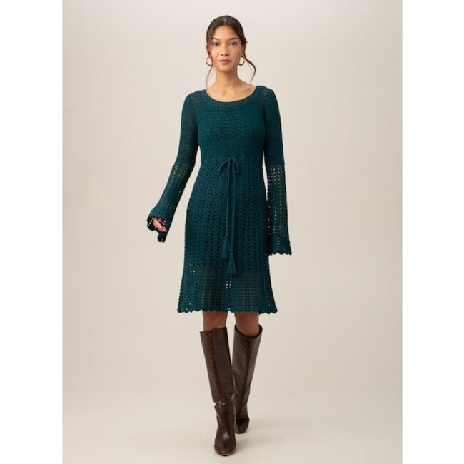 Trina Gloria Knit Dress Greenwich Green - Bettina's of Los Gatos