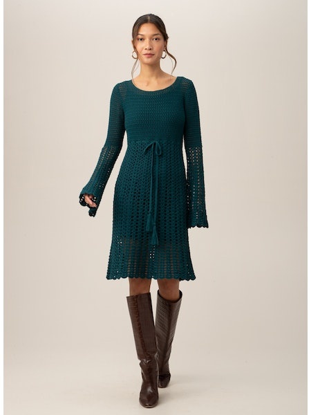 Trina Gloria Knit Dress Greenwich Green - Bettina's of Los Gatos