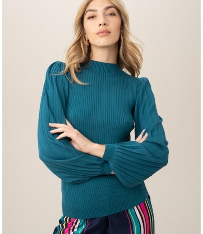 Trina Turk Glossy Bethesda Blue Sweater