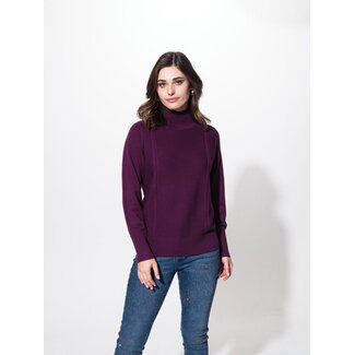 Alison Sheri Mock Neck Plum Sweater