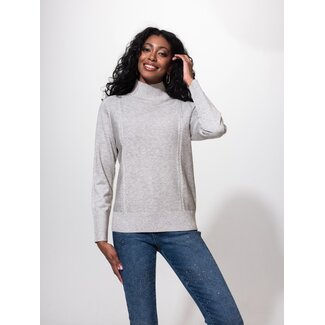 Alison Sheri Mock Neck Sweater Silver