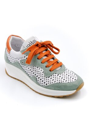 Vaddia Leather Sneaker Aqua/Orange