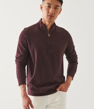 patrick assaraf Burgundy Cotton Blend 1/4 Zip