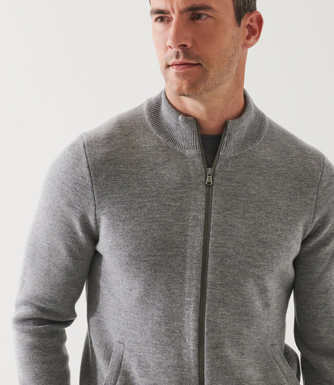 Patrick Assaraf Mist Shadow 12GG 1/2 Merino/Milano Zip Cardigan