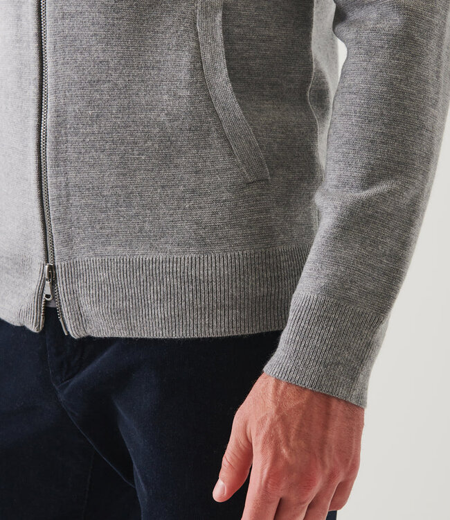 Patrick Assaraf Mist Shadow 12GG 1/2 Merino/Milano Zip Cardigan