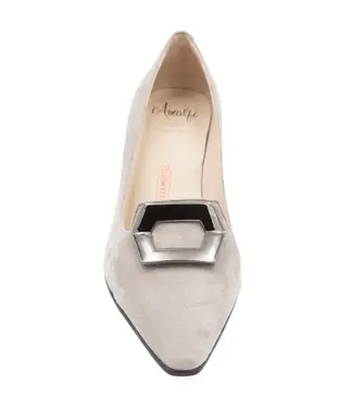 Amalfi by Rangoni Amalfi Istrice Lt. Grey Suede Buckle Pump