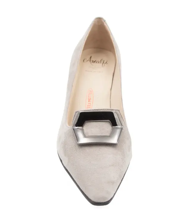 Amalfi by Rangoni Amalfi Istrice Lt. Grey Suede Buckle Pump