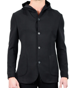 Luchiano Visconti Black Knit Hoodie Sport Coat