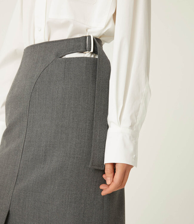 Beatrice B Grey Cut Out Waist Skirt