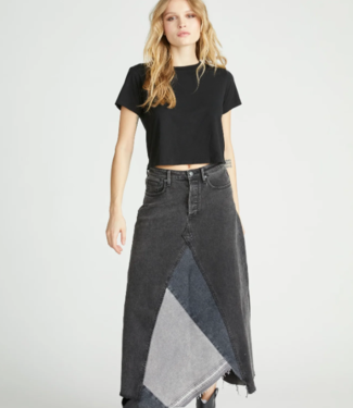 Driftwood Black Denim Skirt