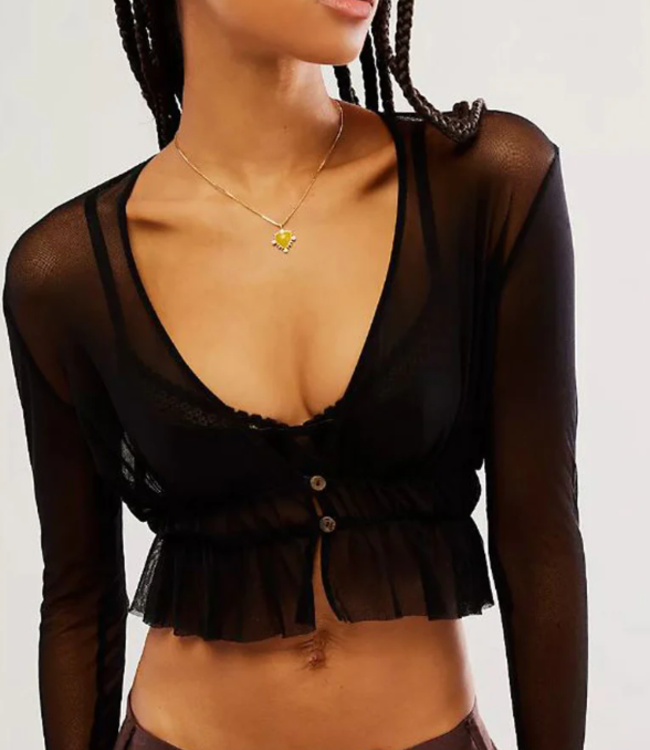 Only Hearts Tulle Ruched Cardigan