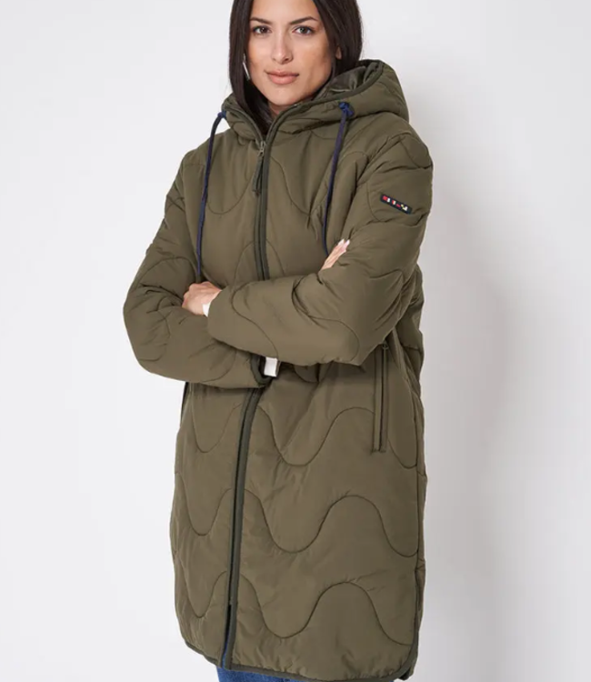 Batela Batela Olive Quilted Rain Coat