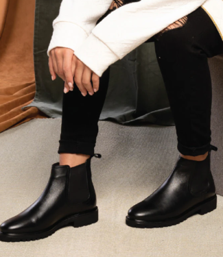 Burmilla Black Leather Ankle Boot