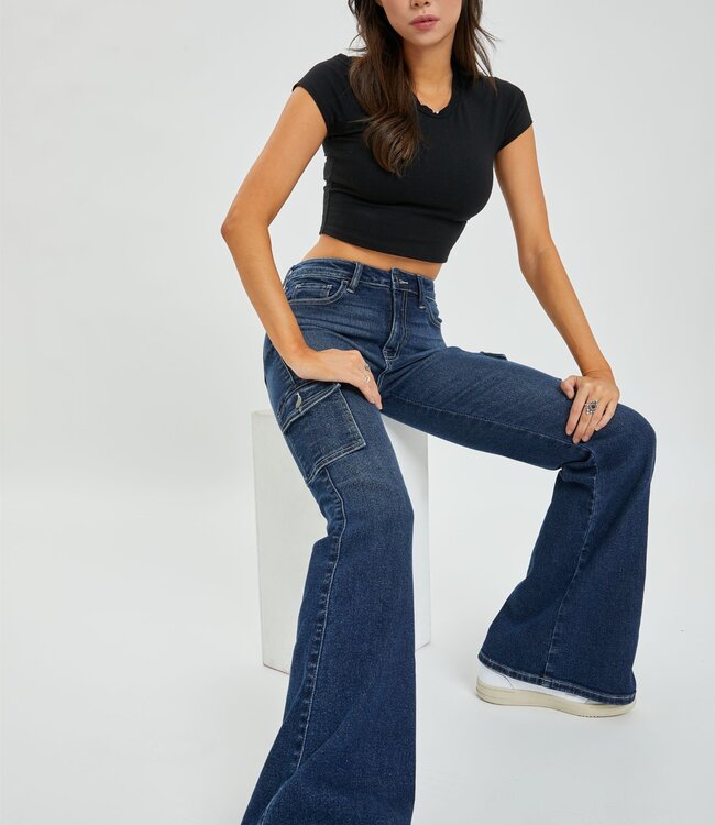 Cello Cello Dark Wash Cargo Denim