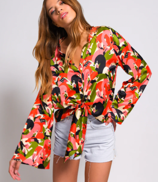 Hutch Otto Flamingo Bell Sleeve Blouse