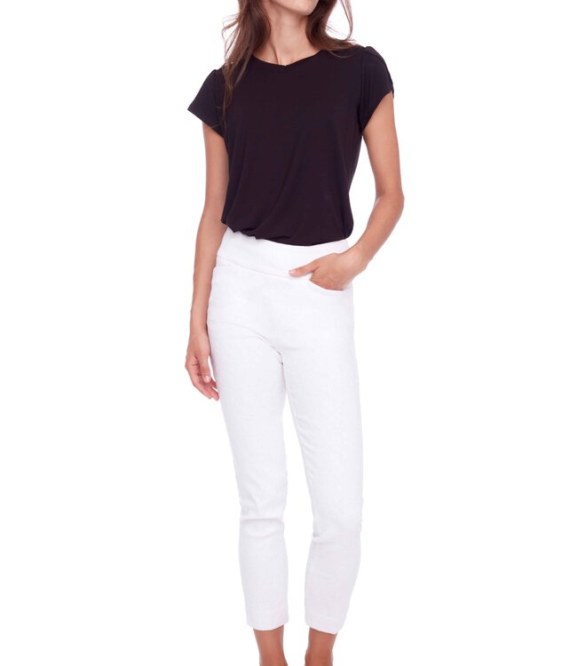 Up White Lace Texture Pant