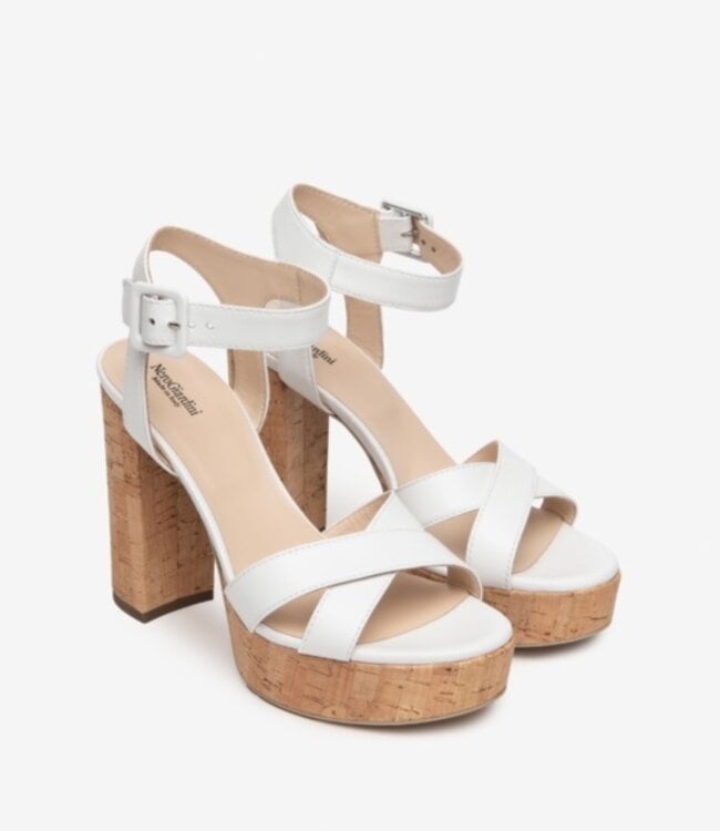 Nero Giardini White Nappa Platform Sandal