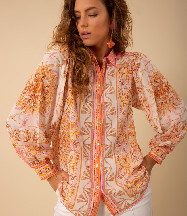 Hale Bob Ryleigh Silk Pink Long Sleeve