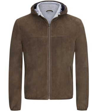 Glen Zip Up Olive Fleece Jacket Mens