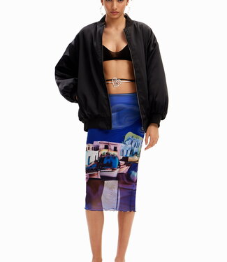 Desigual Mesh Printed Skirt