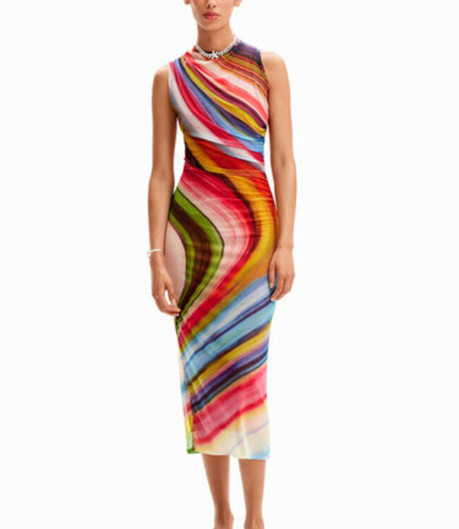 Desigual Rainbow Mesh Dress