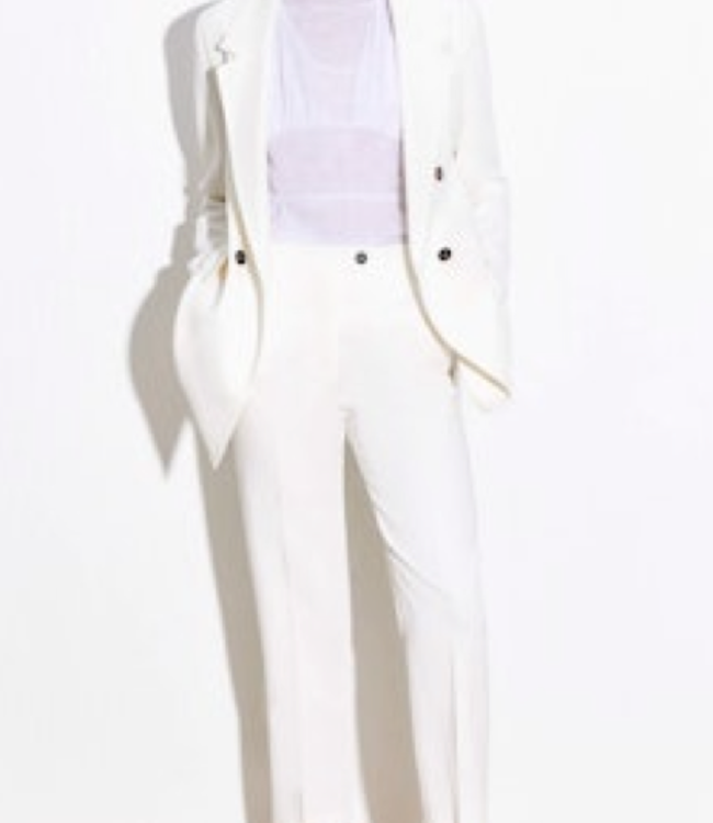 Beatrice B Black Straight Leg Crop Gabardine Pant