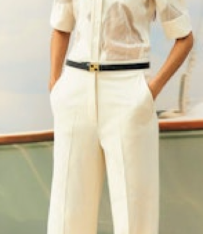 Beatrice B Popcorn (Ecru) Embossed Printed Pant