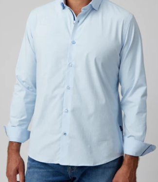 Stone Rose French Blue Stretch Button Down