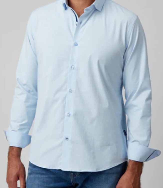 Stone Rose French Blue Stretch Button Down