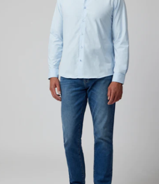 Stone Rose French Blue Stretch Button Down