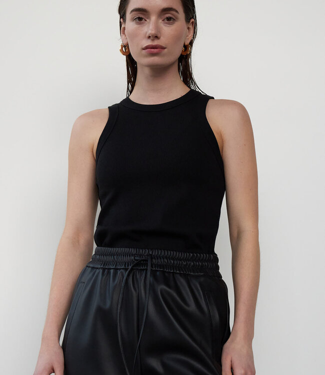 With Black Rita Black Ribbed Tank Top