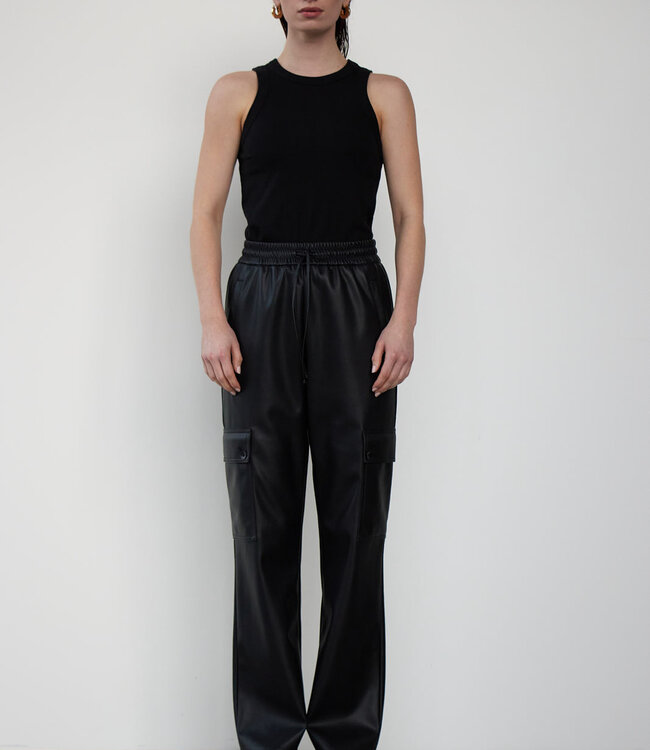 With Black Rita Black Ribbed Tank Top