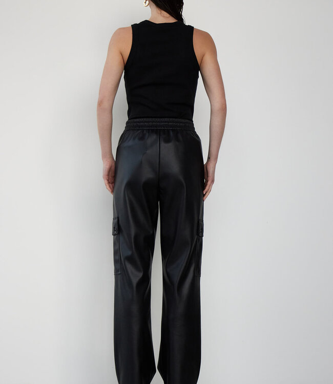 With Black Rita Black Ribbed Tank Top