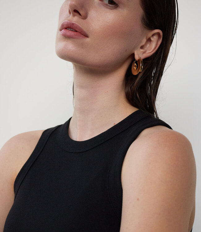 With Black Rita Black Ribbed Tank Top