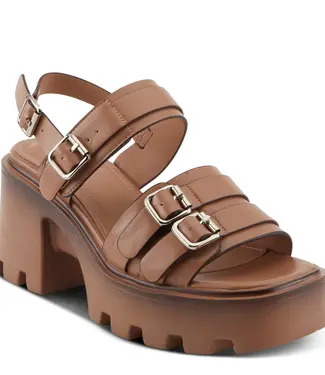 Spring Step Cheekychic Tan Strappy Leather Sandal
