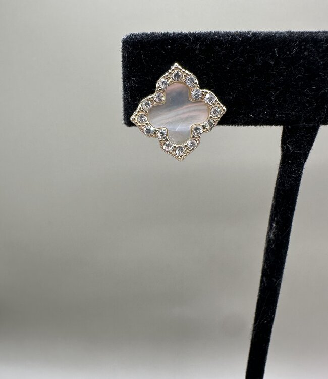 Citrine Pave Stud Earring