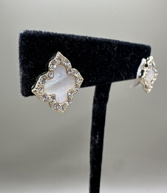 Citrine Pave Stud Earring