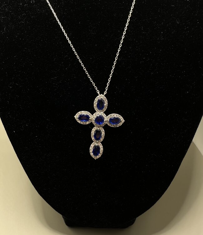 Sioro Jewelry Jeweled Cross Necklace