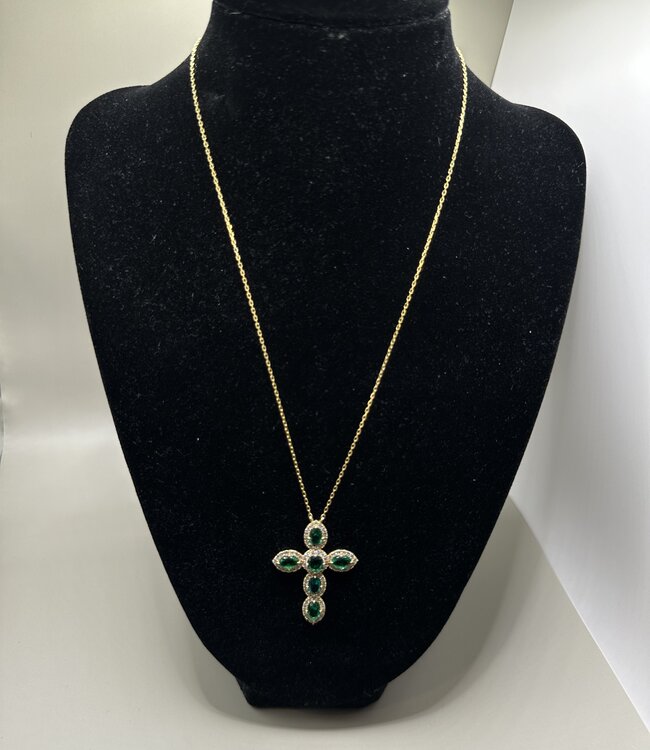 Sioro Jewelry Jeweled Cross Necklace