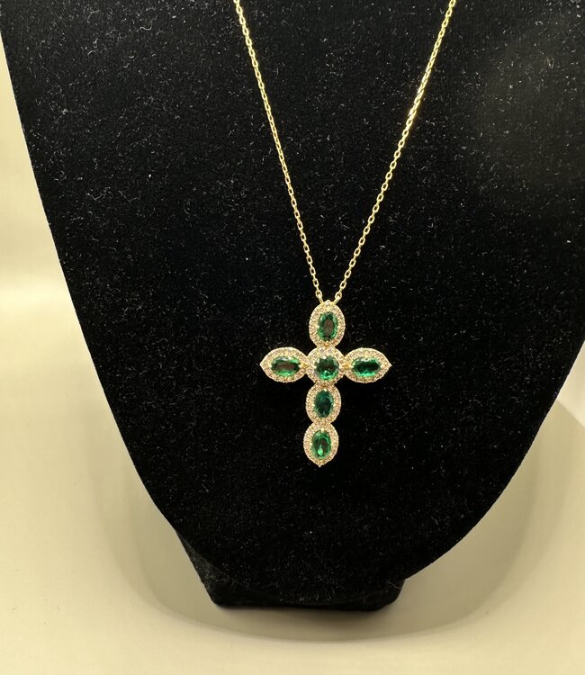 Sioro Jewelry Jeweled Cross Necklace