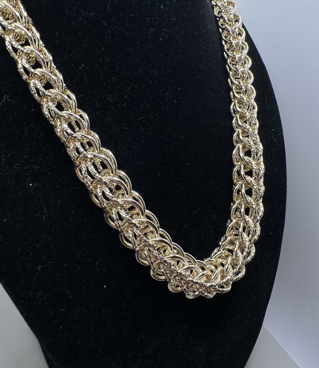 Citrine Full Link Gold Necklace