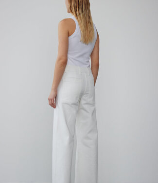 With Black With  Wide Leg White Denim