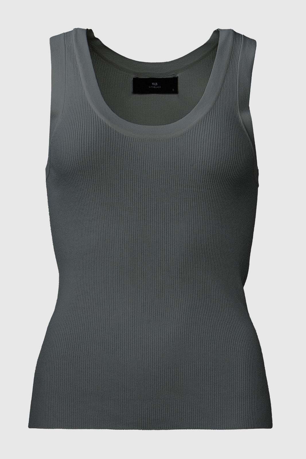 With Black Ribbed Tank - Bettina's of Los Gatos