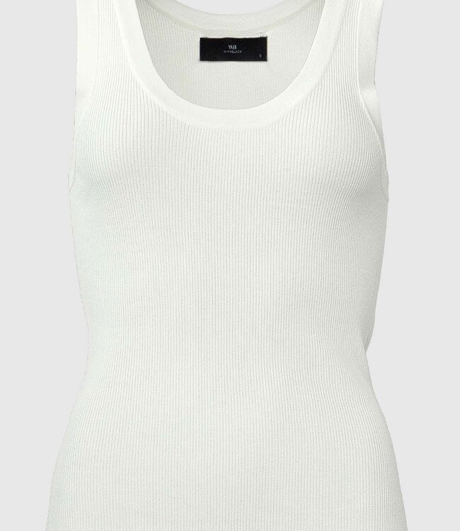 With Black White Ribbed Tank